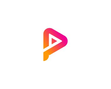 Mektup p simgesi Logo tasarım öğesi 