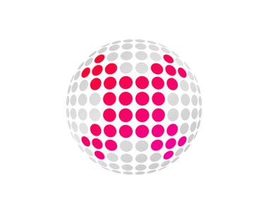 Mektup x nokta 3d küre simgesi Logo tasarım öğesi