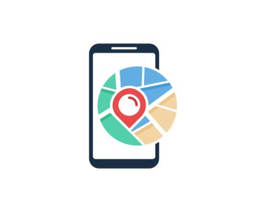 Mobil harita Logo simge tasarım