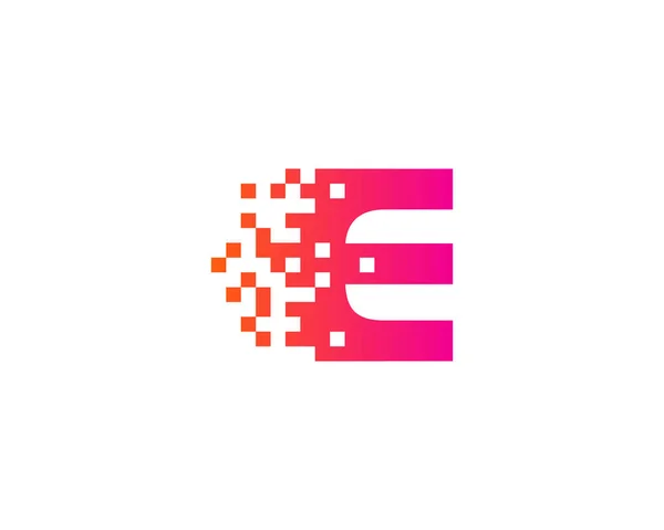 Carta Pixel Ícone Logo Design Elemento — Vetor de Stock