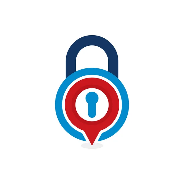 Pin Lock Embleemontwerp Pictogram — Stockvector