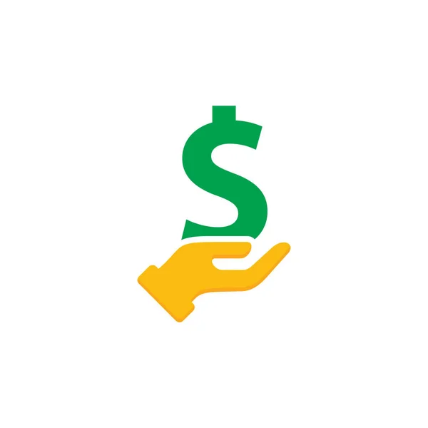 Hand Pengar Logo Ikon Design — Stock vektor