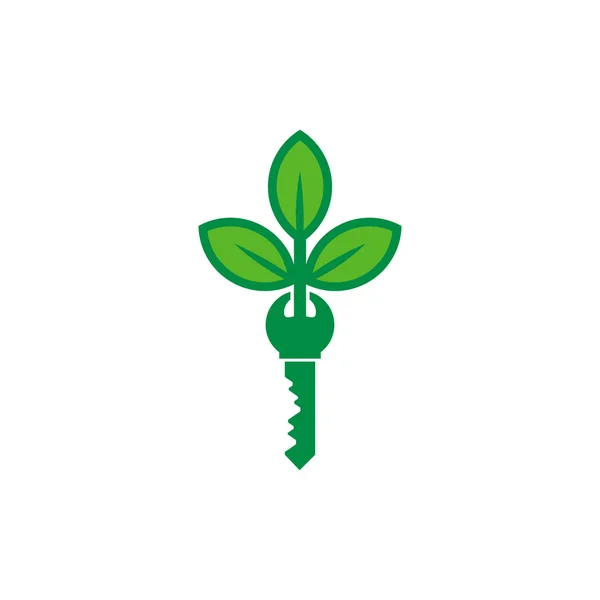 Design Ícone Logotipo Natureza Chave — Vetor de Stock