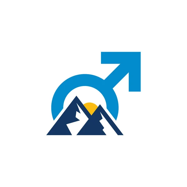 Mountain Male Man Logo Icon Design — Stock Vector