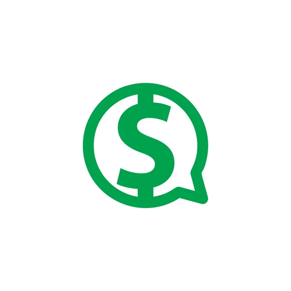 Chat Soldi Logo Icona Design — Vettoriale Stock