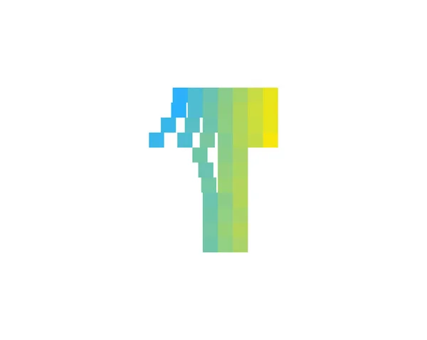 Huruf Pixel Unsur Desain Logo - Stok Vektor