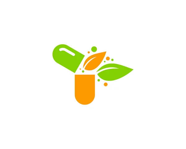 Eco Medicin Logo Ikon Design — Stock vektor