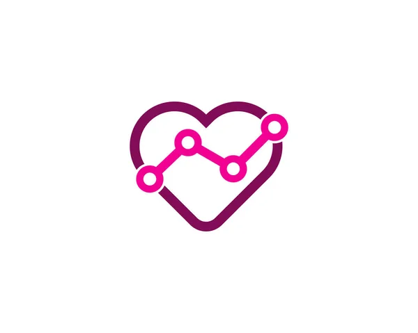 Statistikleri Love Logo Simge Tasarım — Stok Vektör
