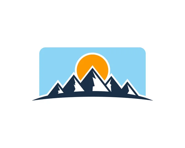 Diseño Del Icono Del Logotipo Sun Mountain — Vector de stock