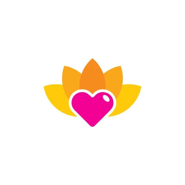 Lotus Αγάπη Λογότυπο Εικονίδιο Σχεδιασμός — Διανυσματικό Αρχείο