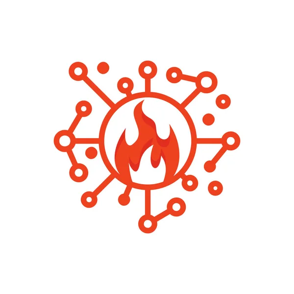 Burn Network Logo Icon Design — Stock Vector