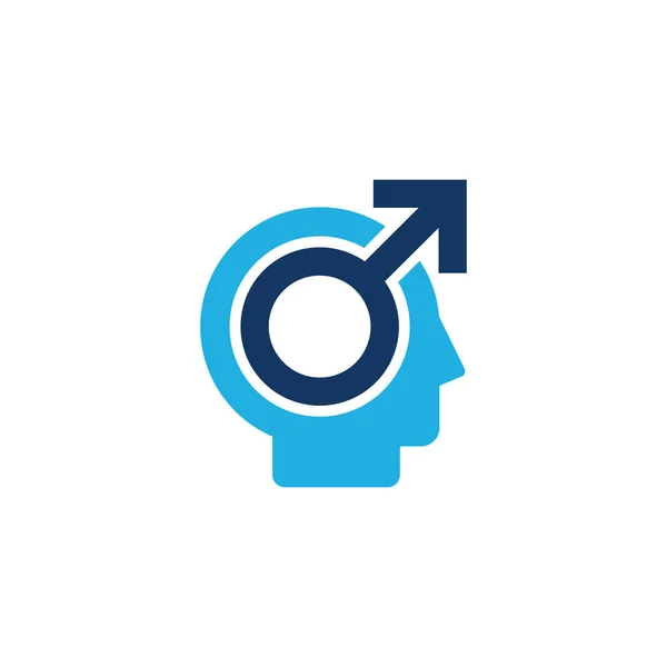 Head Manliga Man Logo Ikon Design — Stock vektor
