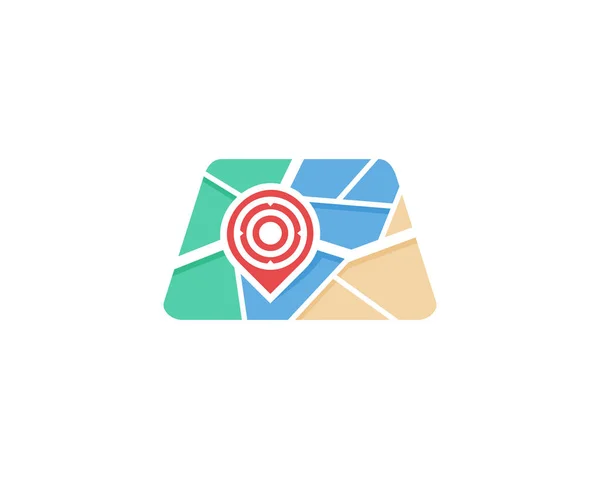 Diseño Del Icono Del Logotipo Del Mapa Destino — Vector de stock