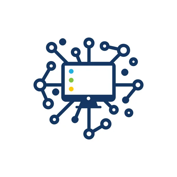 Υπολογιστή Δικτύου Λογότυπο Εικονίδιο Σχεδιασμός — Διανυσματικό Αρχείο