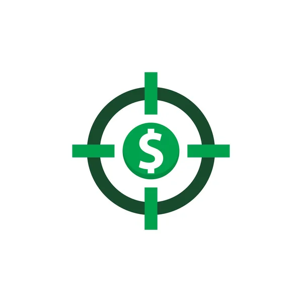 Målet Pengar Logo Ikon Design — Stock vektor