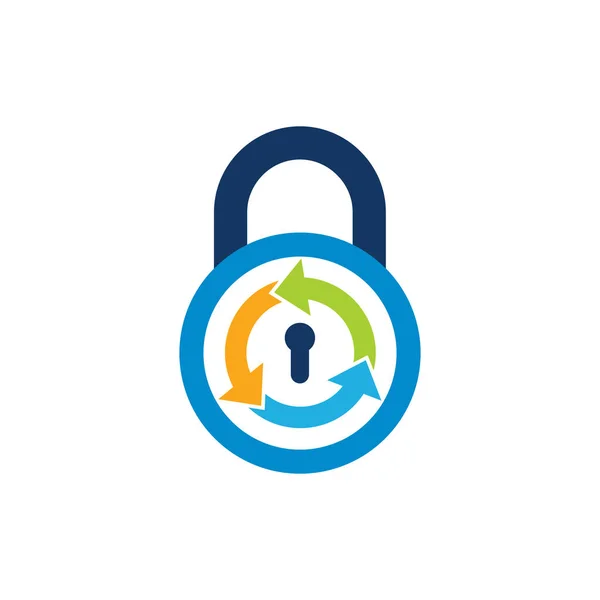 Recycle Lock Logo Icon Design
