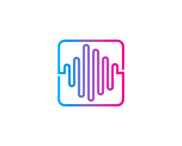 波の音楽ロゴ アイコン デザイン — ストックベクタ