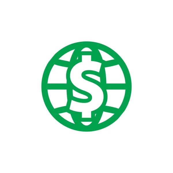 Diseño Del Icono Del Logotipo Del Dinero Mundial — Vector de stock