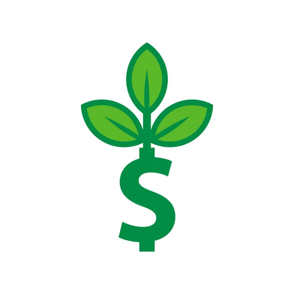 Naturen Pengar Logo Ikon Design — Stock vektor