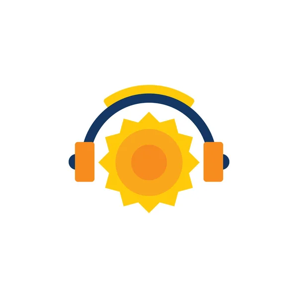 Diseño Del Icono Del Logotipo Sun Music — Vector de stock