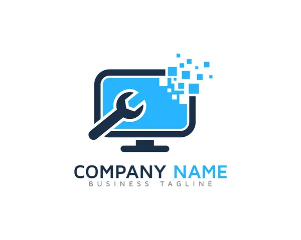 Ícone Logotipo Profissional Pixel Design — Vetor de Stock