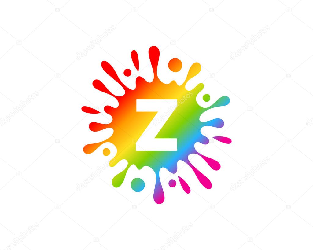 Splash Liquid Color Letter z Icon Logo Design Element