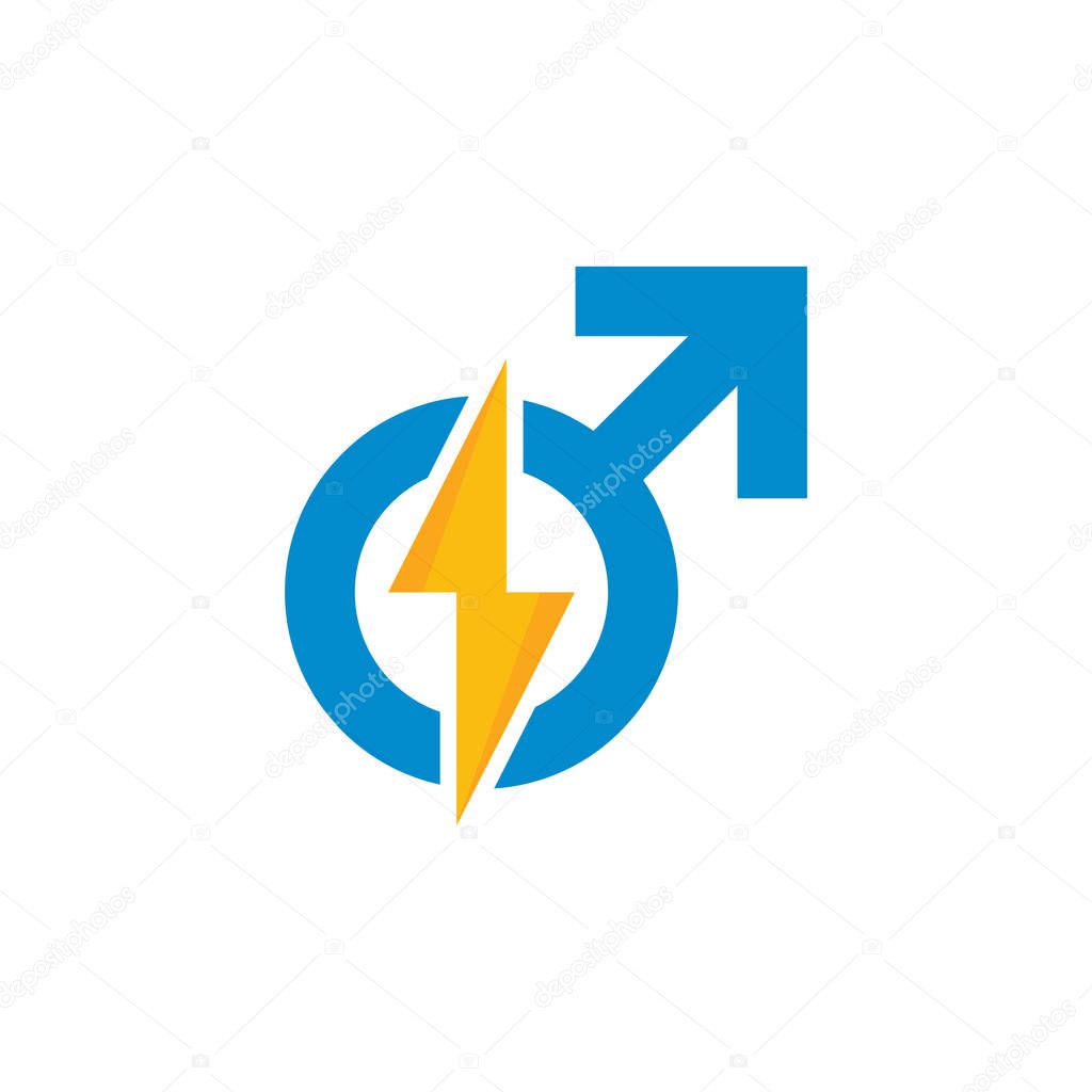 Energy Male Man Logo Icon Design