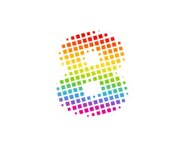 8 noktalı resim mektup renkli nokta Logo simge tasarım