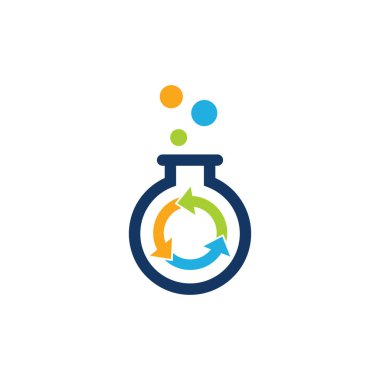 Laboratuvar şişesi simgesi Logo tasarım öğesi. Vektör çizim