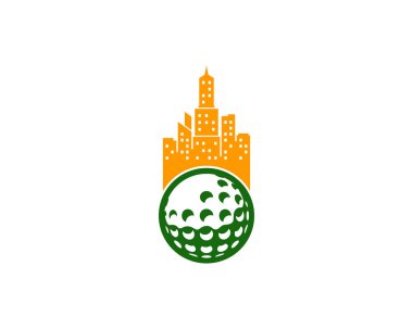 Şehir Golf Logo simge tasarım