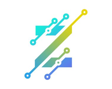 Dijital mektup z piksel simgesi Logo tasarım öğesi