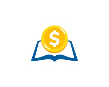 Kitap para Logo simge tasarım