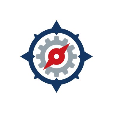 Dişli pusula Logo simge tasarım