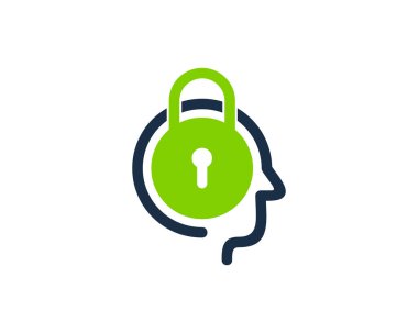 Kilit beyin Logo simge tasarım