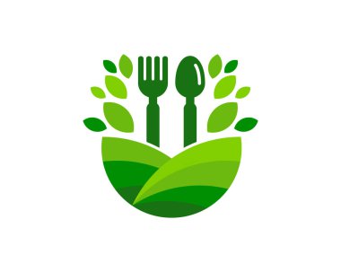 Yiyecek çiftlik logosu simgesi tasarım