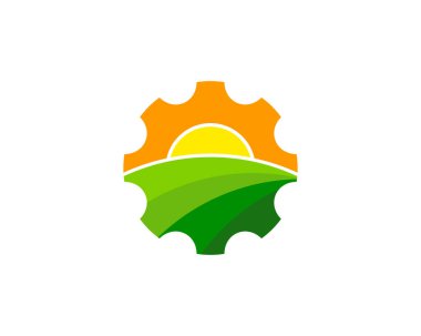 Tekerlek çiftlik logosu simgesi tasarım