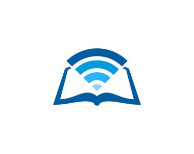 WiFi kitap Logo simge tasarım
