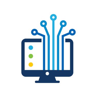 Bilgisayar Digital logosu simgesi tasarım