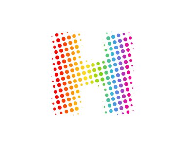 Yarı ton mektup s renkli nokta simgesini Logo tasarım öğesi