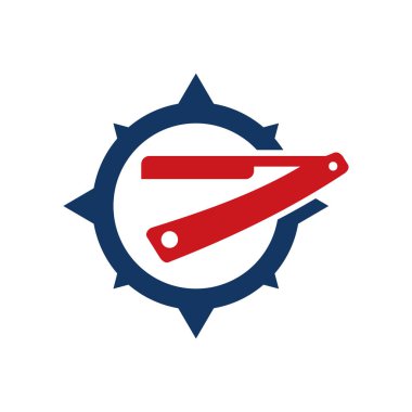 Kuaför pusula Logo simge tasarım