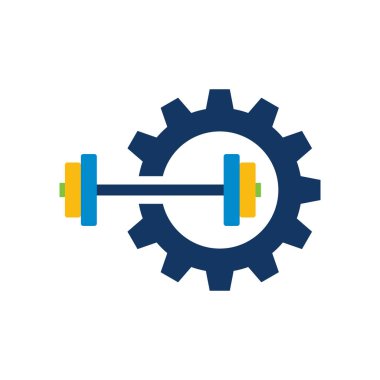 Barbell Gear Logo Icon Design vector