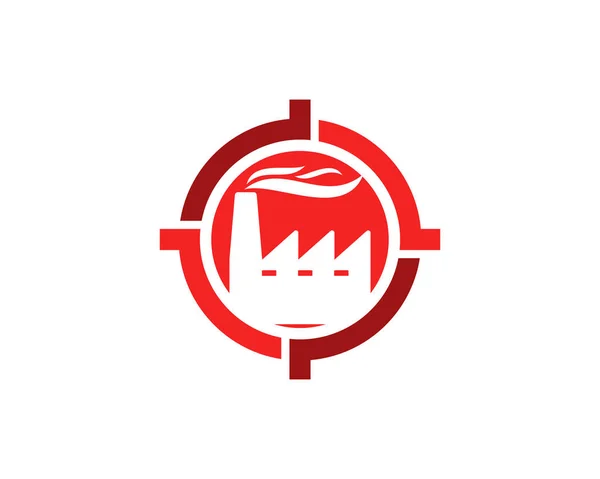 Ziel Fabrik Logo Ikone Design — Stockvektor