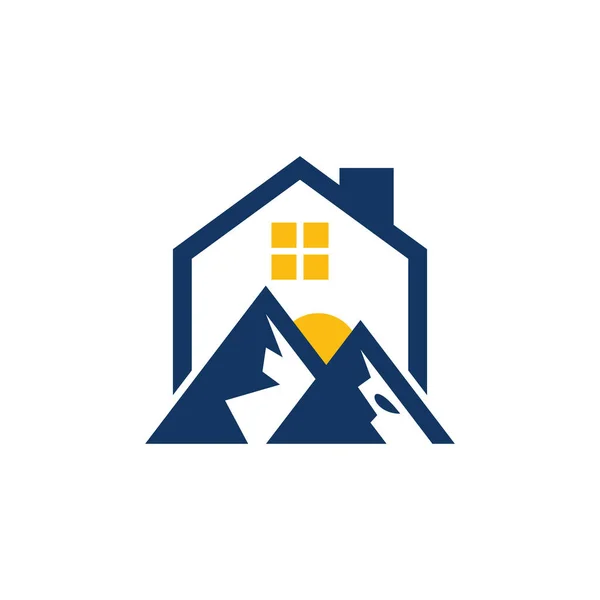 Logotipo Mountain House Icon Design — Vector de stock