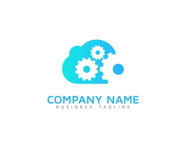 Design Ícone Logotipo Nuvem Engenharia — Vetor de Stock