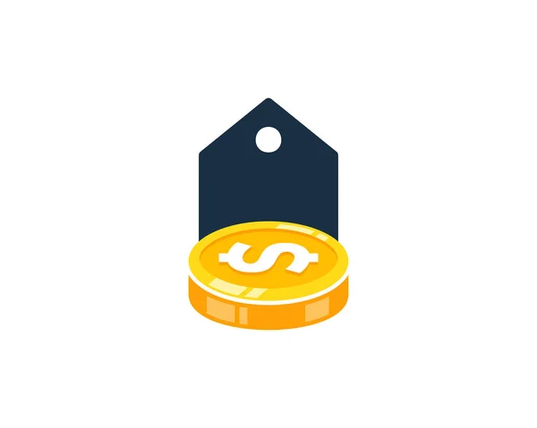 Etiqueta Moneda Logo Icono Diseño — Vector de stock