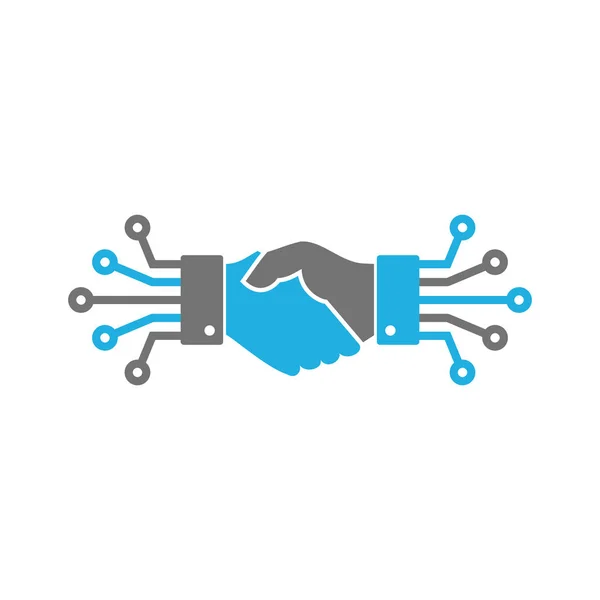 Handshake Logo Numérique Icône Design — Image vectorielle