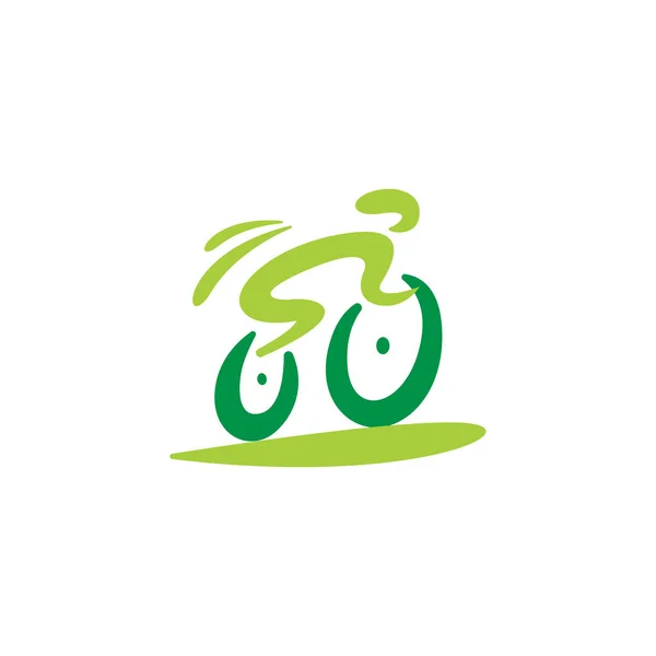 緑の自転車ロゴ アイコン デザイン — ストックベクタ