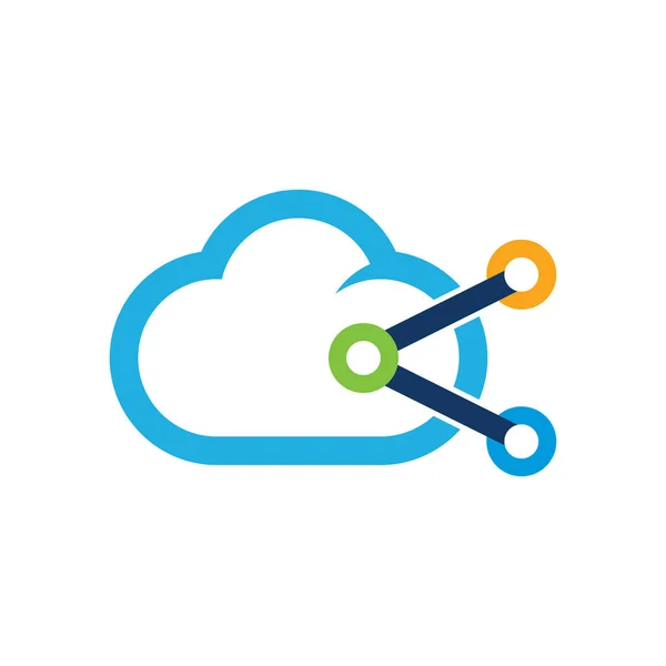 Udział Chmurze Logo Ikona Designu — Wektor stockowy