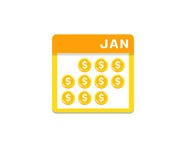 Projektowanie Ikony Kalendarza Monet Logo — Wektor stockowy