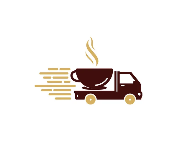 Conception Icône Logo Livraison Café — Image vectorielle